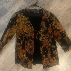 Black and Gold Paisley Cardigan